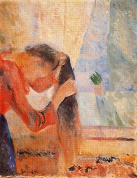 エドヴァルド・ムンク Painting - 髪をとかす少女 1892年 エドヴァルド・ムンク
